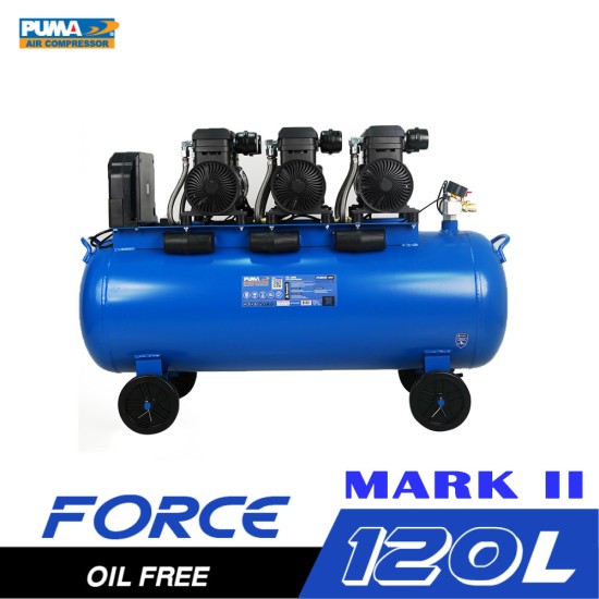 ปั๊มลมไร้น้ำมัน PUMA FORCE-120 MARK II 1450W.x3 ถัง 120 ลิตร ปั๊มลมไร้น้ำมัน PUMA FORCE-120 MARK II 1450W.x3 ถัง 120 ลิตร