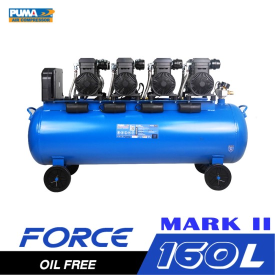 ปั๊มลมไร้น้ำมัน PUMA FORCE-160 MARK II 1450W.x4 ถัง 160 ลิตร ปั๊มลมไร้น้ำมัน PUMA FORCE-160 MARK II 1450W.x4 ถัง 160 ลิตร