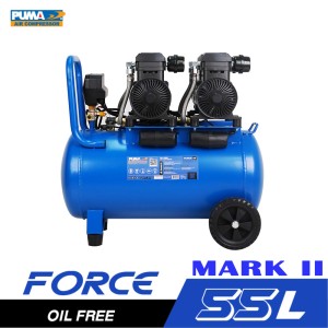 ปั๊มลมไร้น้ำมัน PUMA FORCE-55 MARK II 1450W.x2 ถัง 55 ลิตร ปั๊มลมไร้น้ำมัน PUMA FORCE-55 MARK II 1450W.x2 ถัง 55 ลิตร