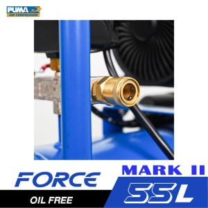 ปั๊มลมไร้น้ำมัน PUMA FORCE-55 MARK II 1450W.x2 ถัง 55 ลิตร