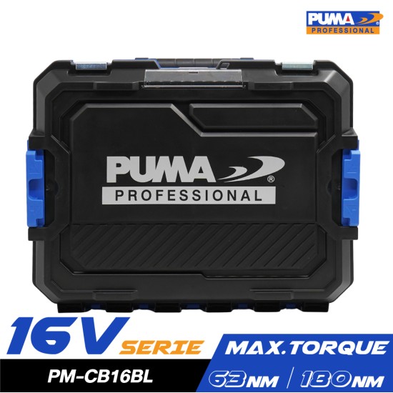 ชุดสว่านกระแทกไร้สายและไขควงกระแทกไร้สาย 16V PUMA PM-CB16BL พร้อมแบตและแท่นชาร์จ