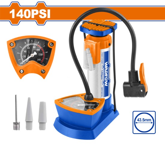 เครื่องสูบลมเท้าเหยียบ พร้อมเกจ์วัด WADFOW WPP2510 เครื่องสูบลมเท้าเหยียบ พร้อมเกจ์วัด WADFOW WPP2510