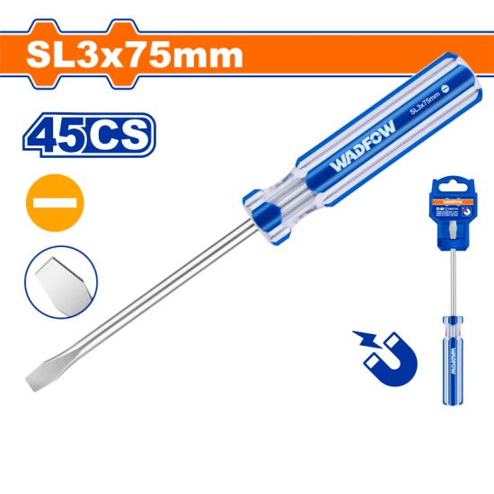 ไขควงแบน WADFOW SL3x75mm 45CS WSD5233