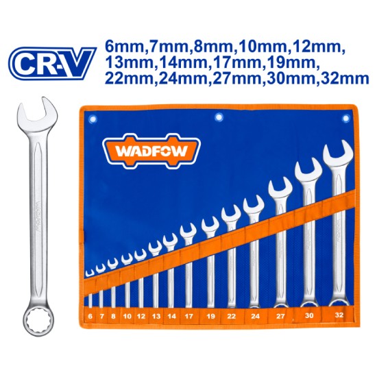 ชุดประแจแหวนข้างปากตาย 14 ชิ้น CR-V WADFOW WSP1M14
